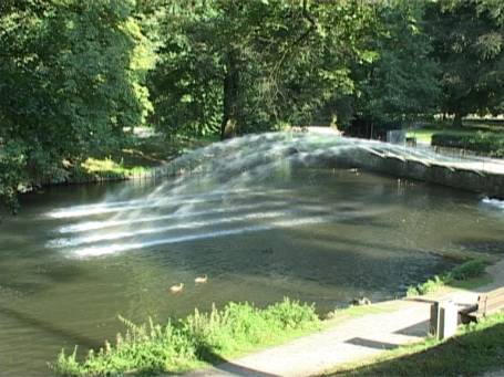 Moers : Schlosspark, Wasserfontäne